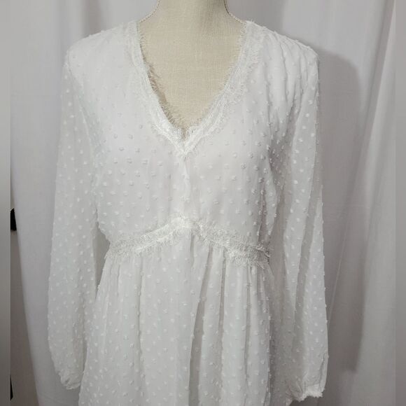 JASAMBAC Women's Swiss Dot long sleeve maternity Dress - Picture 4 of 14